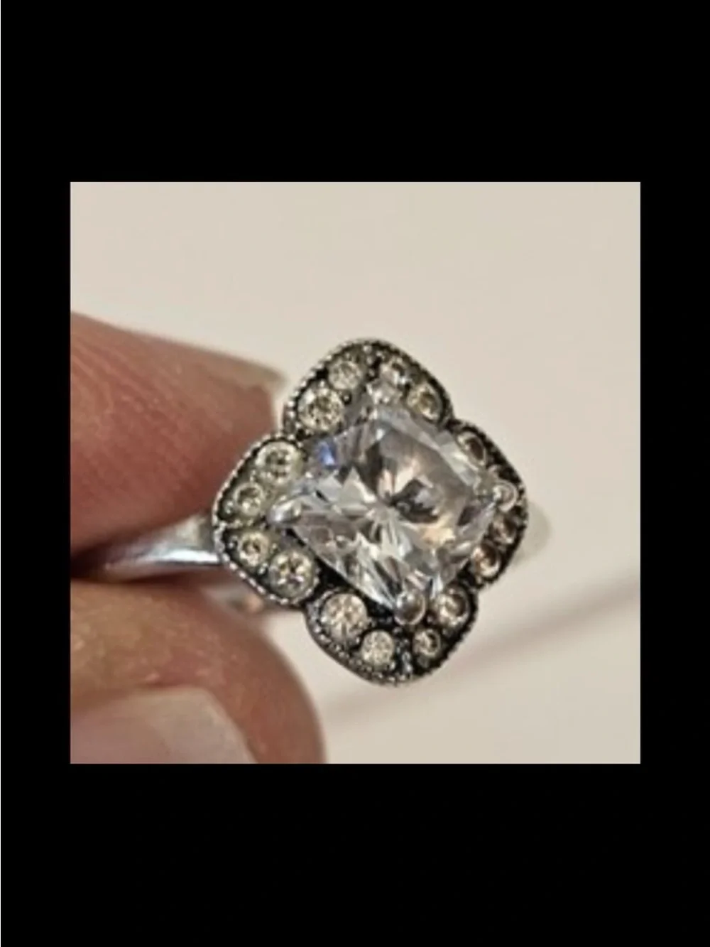 Pandora Crystallized Floral Fancy Ring 190966CZ, Size 7 verified at store
